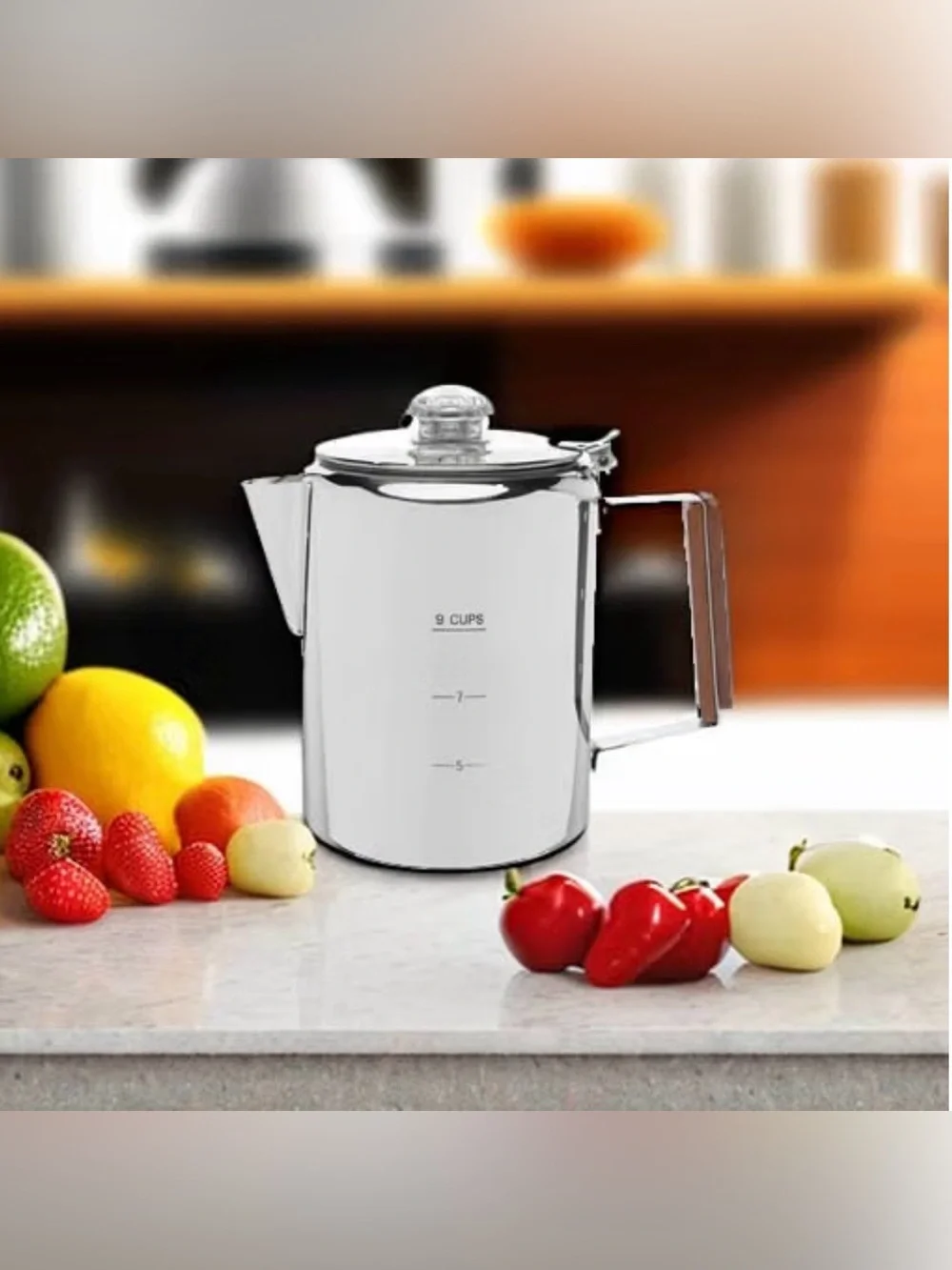COLETTI Bozeman Percolator Coffee Pot — NO Aluminum or Plastic [9 cup]